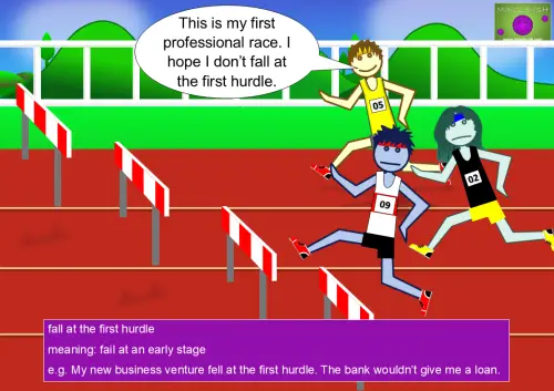 ordinal number idioms - fall at the first hurdle
