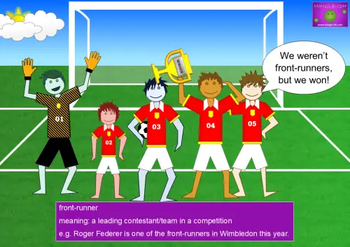 running idioms - front-runner