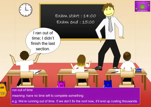 cartoon student saying “I ran out of time; I didn’t finish the last section” during an exam