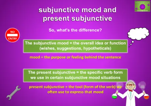 the difference between the subjunctive mood and present subjunctive