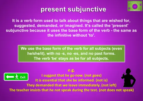 the present subjunctive explanation and formation