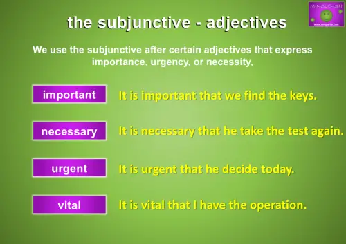 the subjunctive with adjectives examples