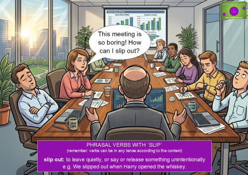 A bored and tired business meeting in an office with one person sleeping, illustrated in a cartoon style.