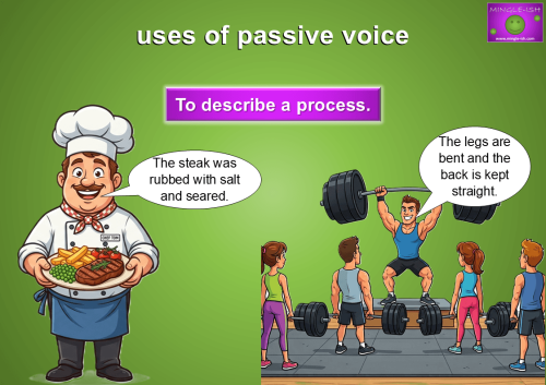 Passive voice used to describe a process with example sentence
