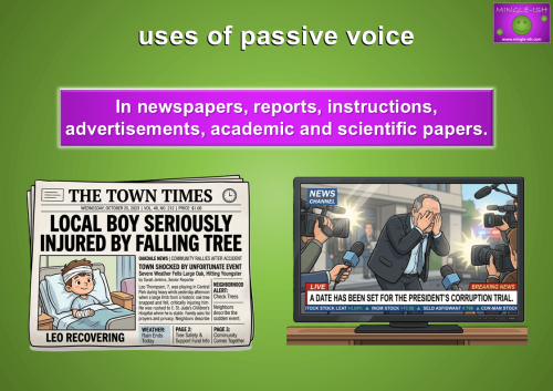 Passive voice used in newspapers reports academic and scientific writing