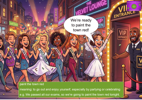 Bride-to-be and friends heading into a nightclub to paint the town red